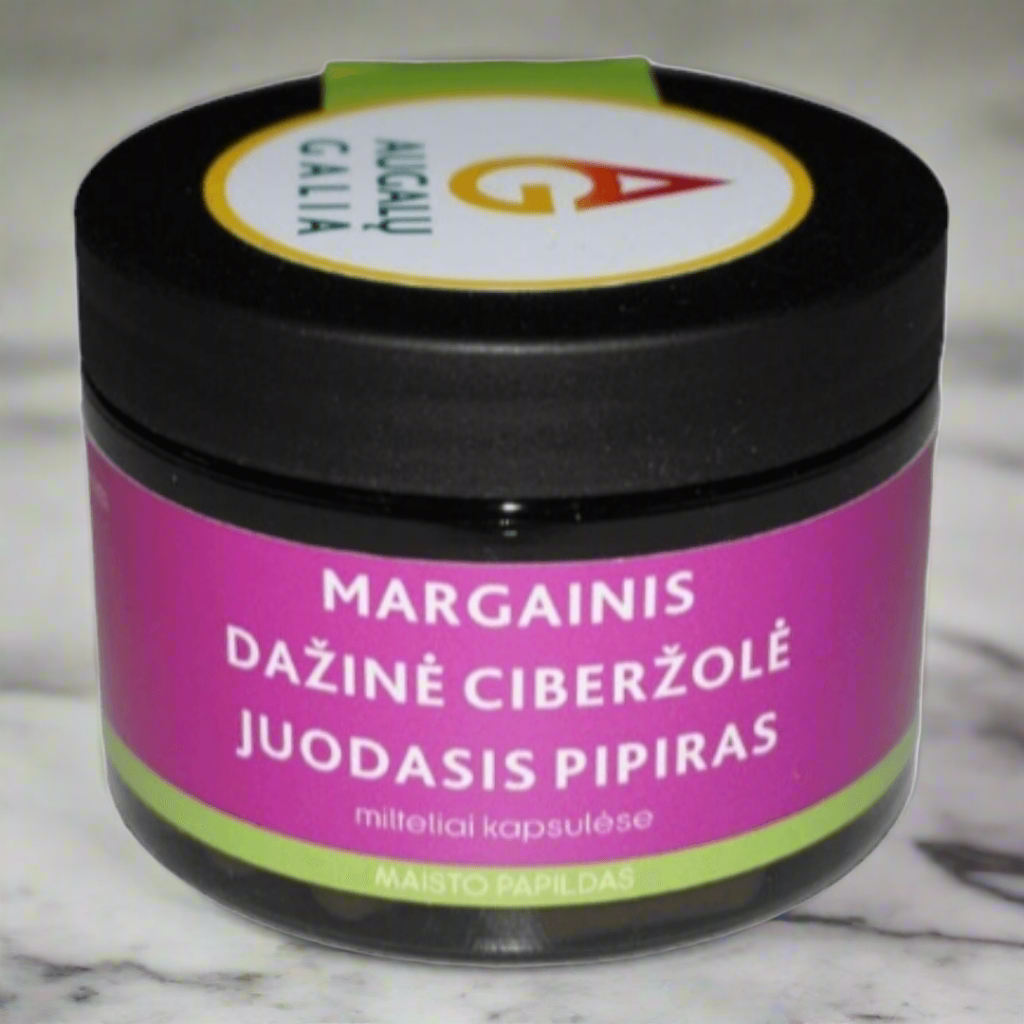 Margainis. Dažinė ciberžolė. Juodasis pipiras-60 Kapsulių. 🍃