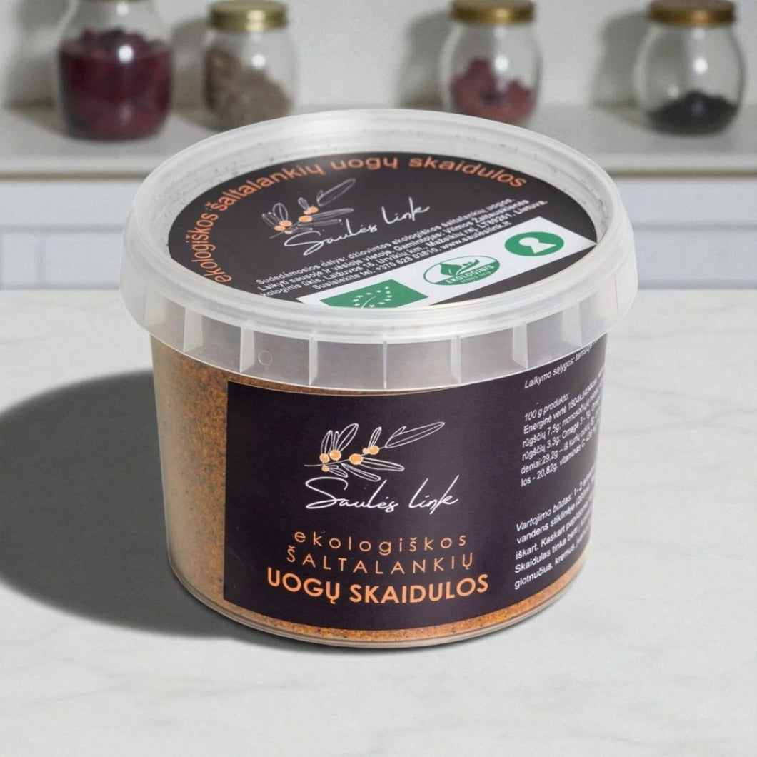Ekologiškos šaltalankių  uogų skaidulos 100g