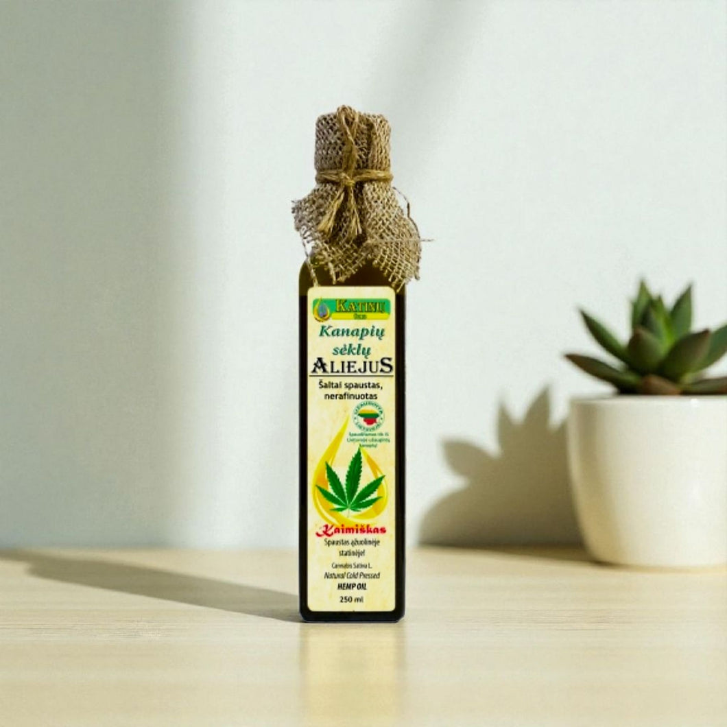Šalto spaudimo Kanapių aliejus  250ml